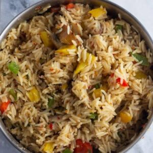 Coconut rice with smoked fish
